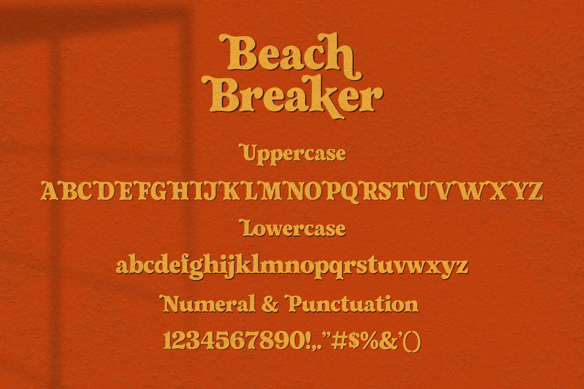 Beach Breaker – Retro Serif Font, a Serif Font by Fikryal Studio (Photo 14 of 15)