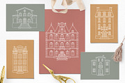 Houses line illustration set, an Object Illustration by NatalieArtShop (Thumbnail 7 of 11)