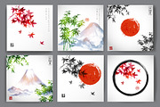 Japanese ink painting sumi-e, part 3, an Illustration by Elina_Li (Thumbnail 2 of 11)