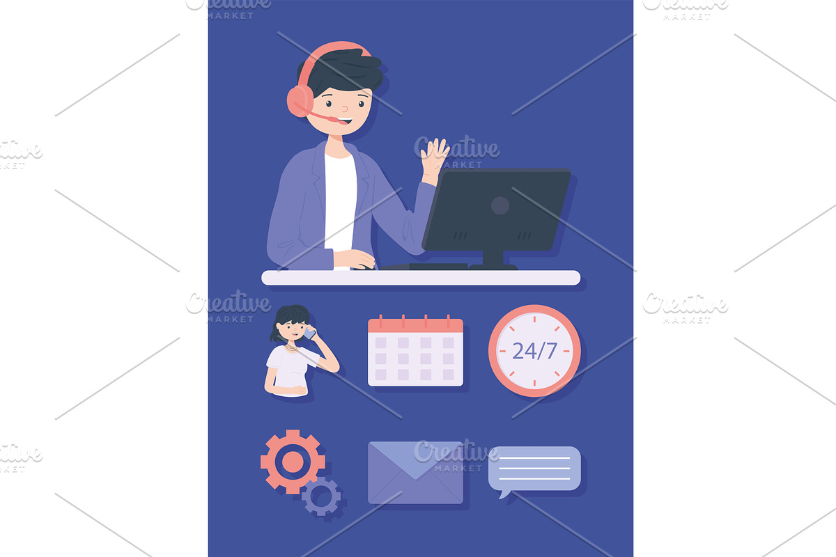 support and information, a Person Illustration by studiogstock