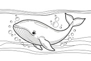 Whale Line Art Vector Bundle, an Illustration by yasushie (Thumbnail 10 of 51)