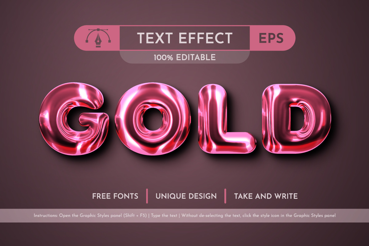 5 Metal Editable Text Effects, a Layer Style Add-On by rwgusev (Photo 6 of 7)