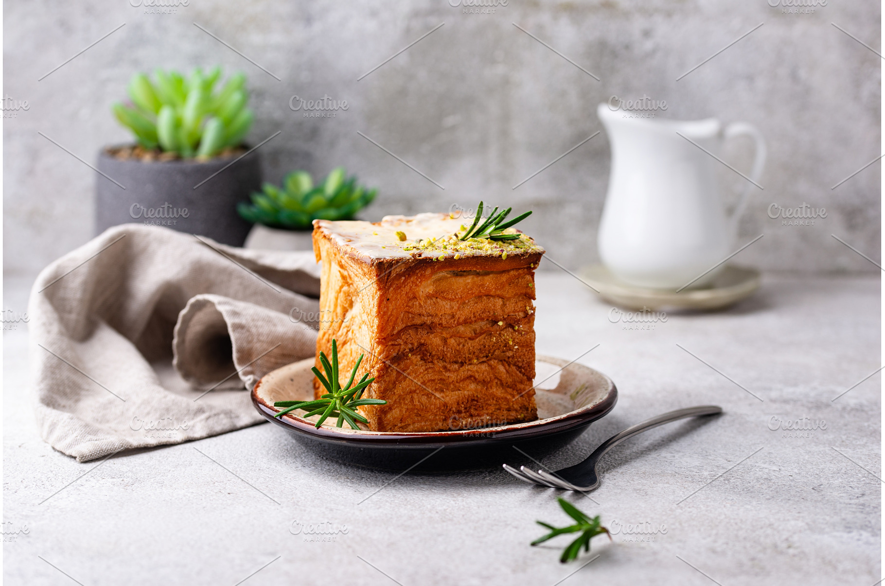 Trendy croissant in shape of cube, a Food & Drink Photo by Yulia Furman