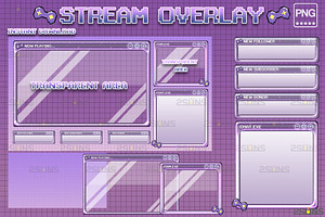 Kawaii twitch overlay package, a Social Media Template by 2SUNS