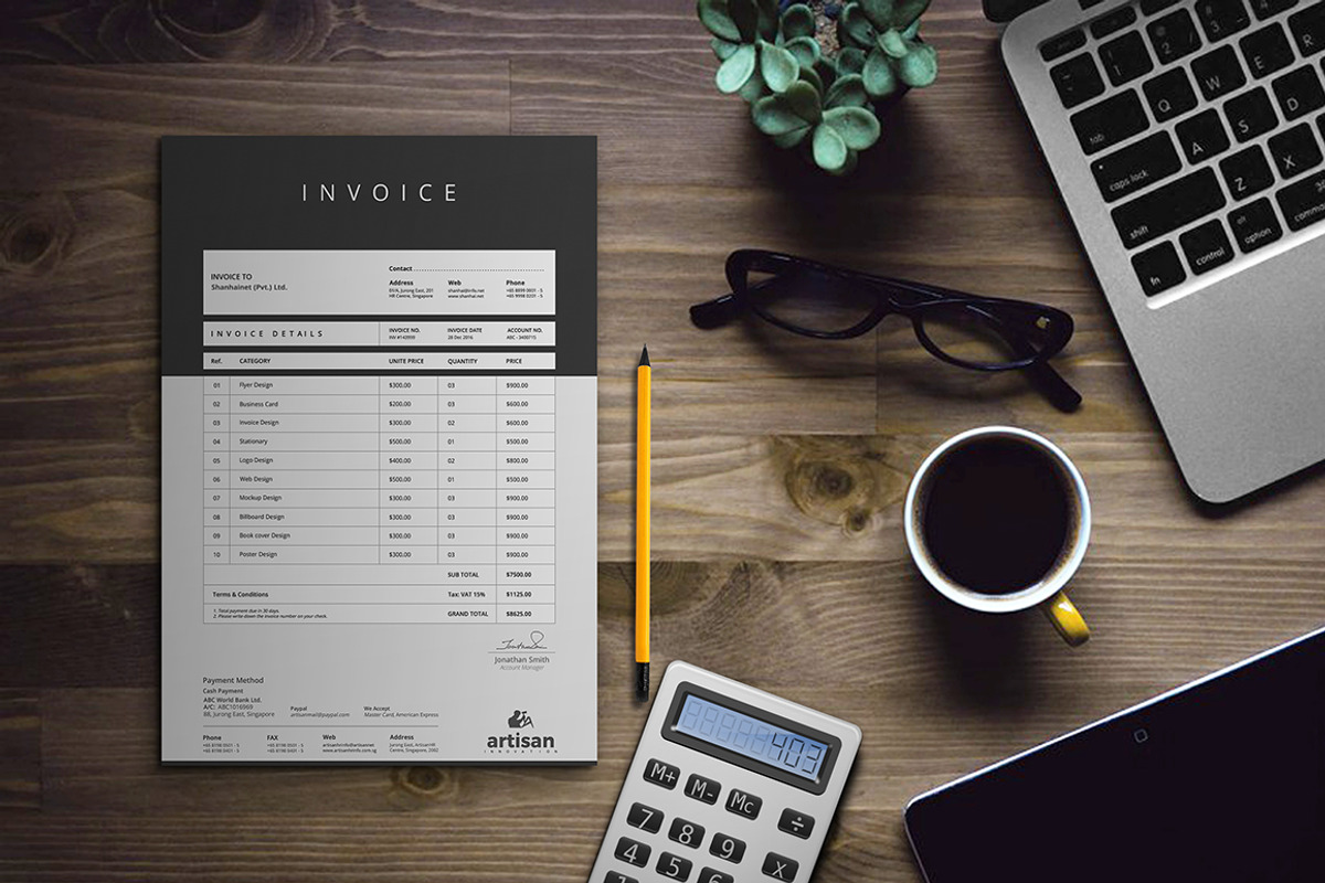 Invoice Bundle, a Stationery Template by artisanHR (Photo 4 of 11)