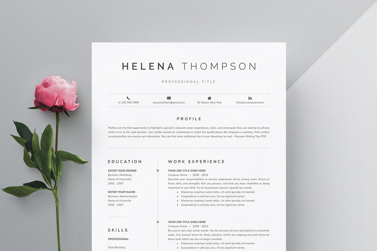 Word Resume & Cover Letter Template, a Resume Template by DemeDesign (Photo 1 of 6)
