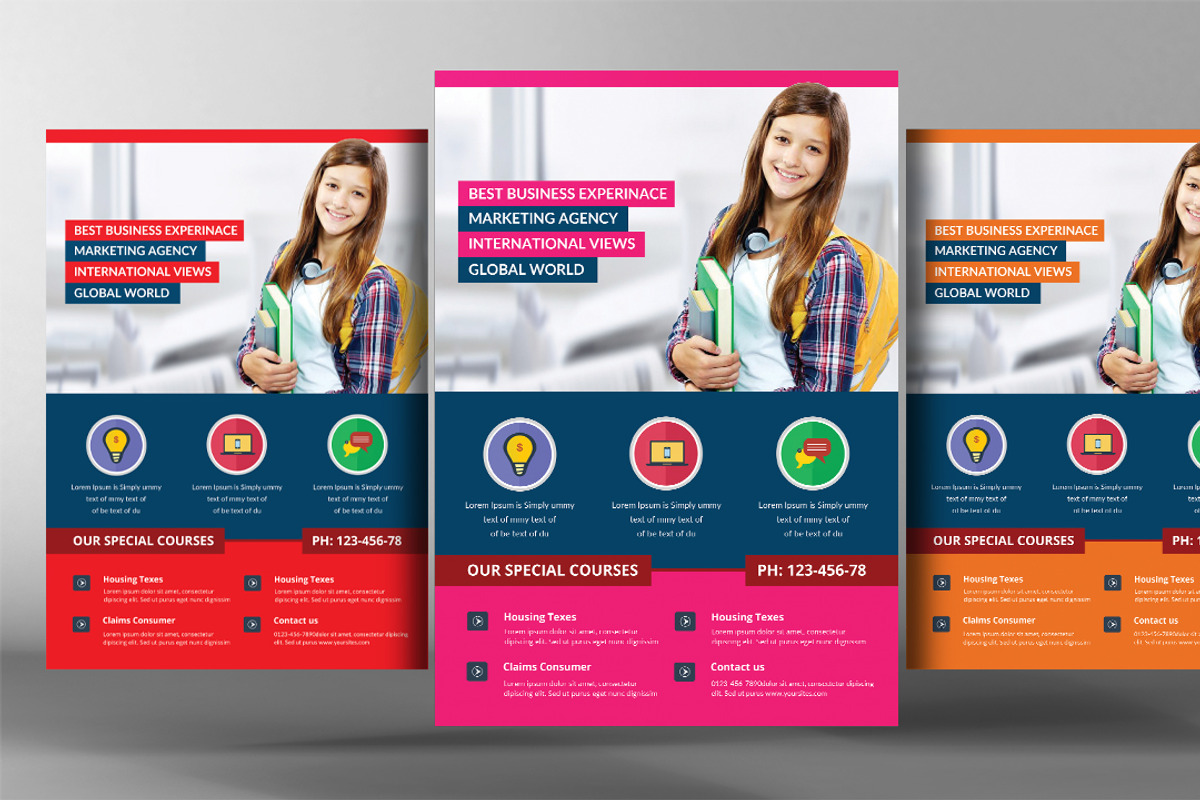 School Time Flyer Template, a Flyer Template by graphicforest