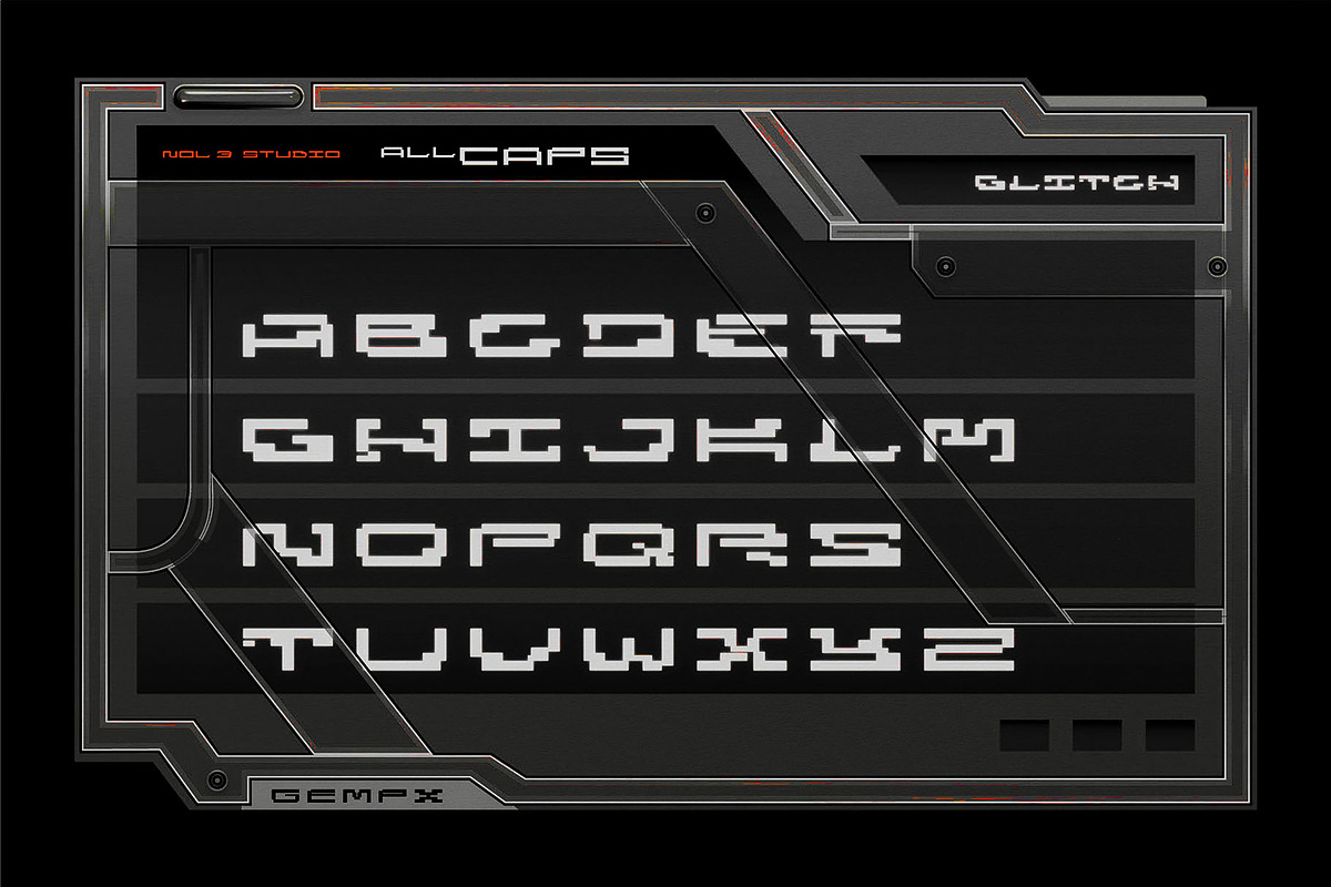 GEMPX | Pixel Glitch Font, a Sans Serif Font by Nol 3 Studio (Photo 5 of 10)