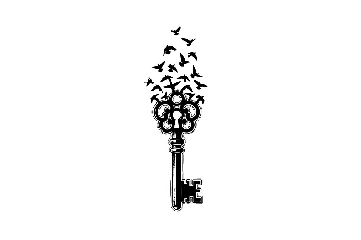 50 Flying Keys Silhouette Vector Bun, an Illustration by Designs_River (Photo 39 of 51)