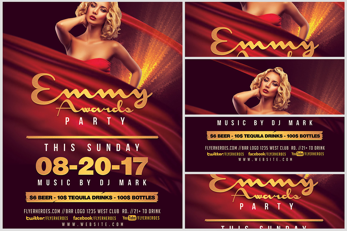 Emmy Awards Party Flyer Template, a Flyer Template by FlyerHeroes (Photo 4 of 4)