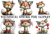 Whimsical Spring Fox Clipart, an Illustration by OK Design (Thumbnail 2 of 6)