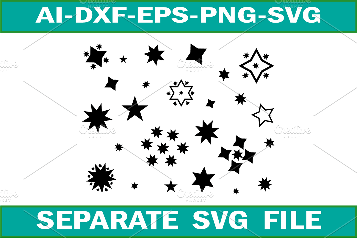 Sparkle Stars svg, Star svg file, an Illustration by Towhid Graphics