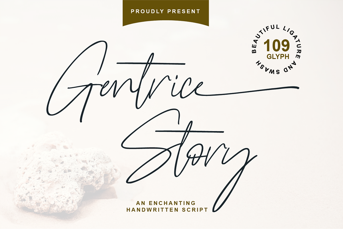 Gentrice Story - Handwritten Script, a Script Font by Fridaytype (Photo 1 of 10)