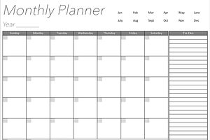 Blank Monthly Planner