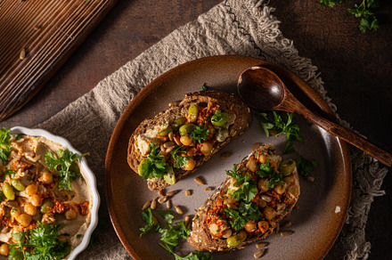 Healthy hummus with bread, a Food & Drink Photo by Stepanek Photography