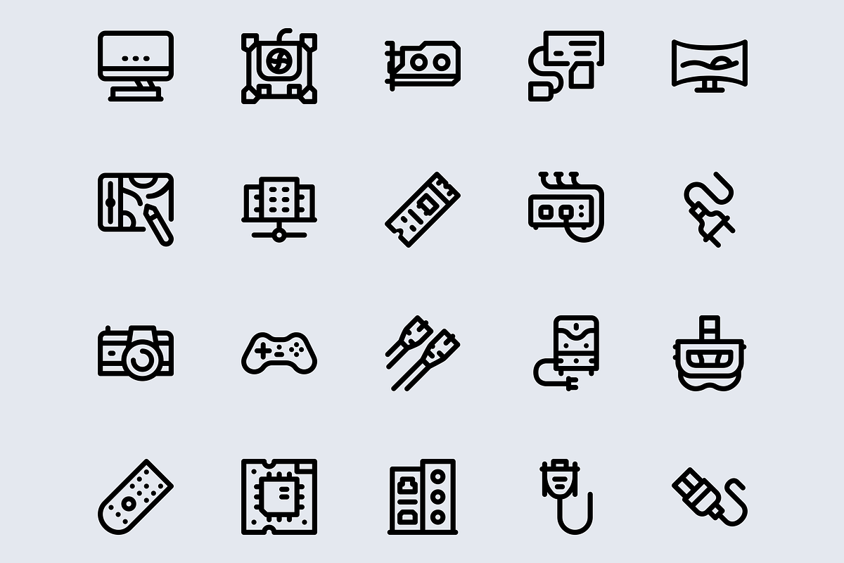 Computer Component Simple Line Icon, an Outline Icon by TRDesignCreativeStud (Photo 4 of 4)