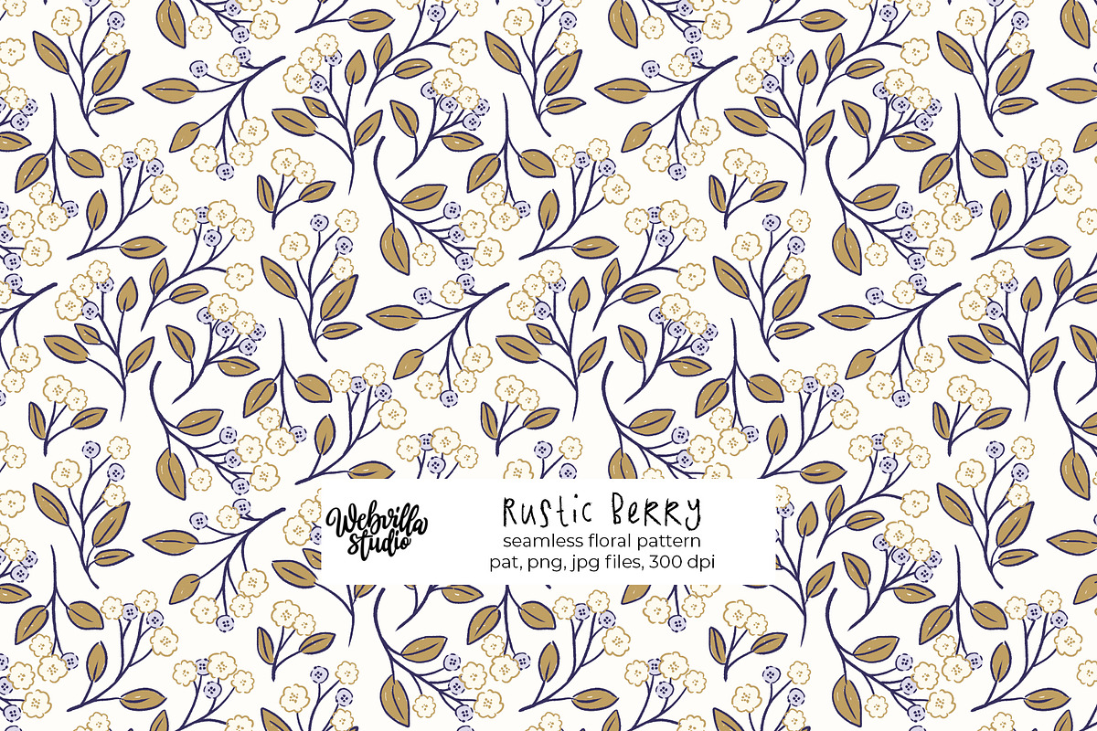 Rustic Berry Pattern, a Pattern Graphic by Webvilla Studio (Photo 1 of 5)