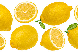Lemon fruits isolated on white, a Food & Drink Photo by Max Lashcheuski