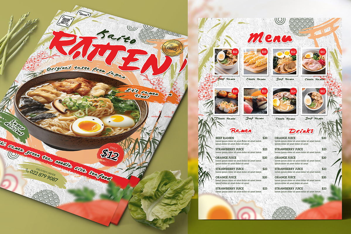 Ramen Menu, a Flyer Template by Aarley Kaiven