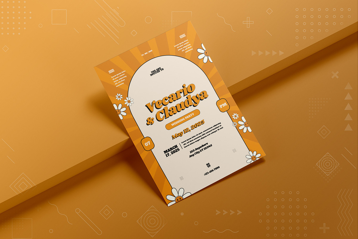 Groovy Wedding Invitation, an Invitation Template by Fannan Studio (Photo 2 of 2)