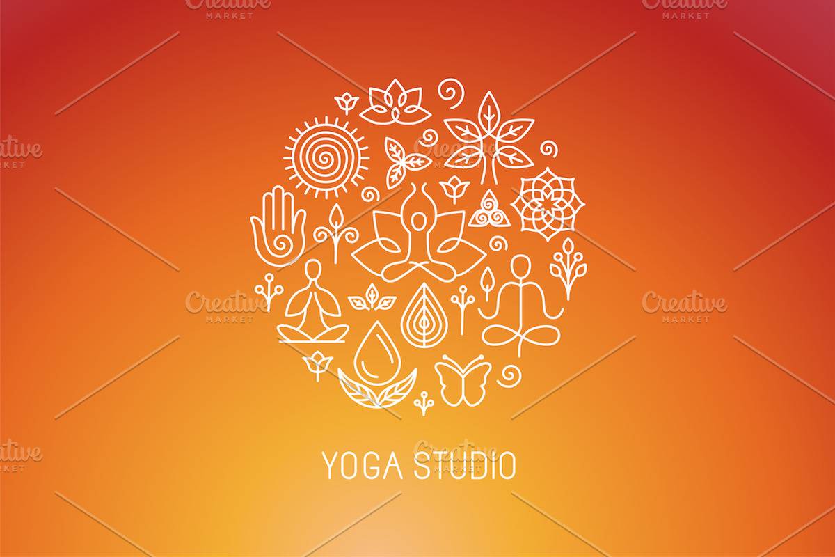 Vector linear yoga icons, a Graphic by venimo (Photo 3 of 3)