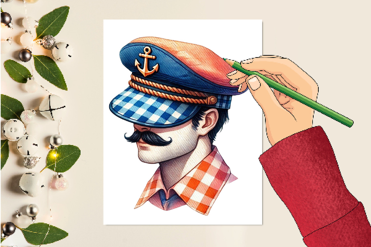 Navy Valentine Sublimation Clipart, an Illustration by RobertsArt (Photo 3 of 7)