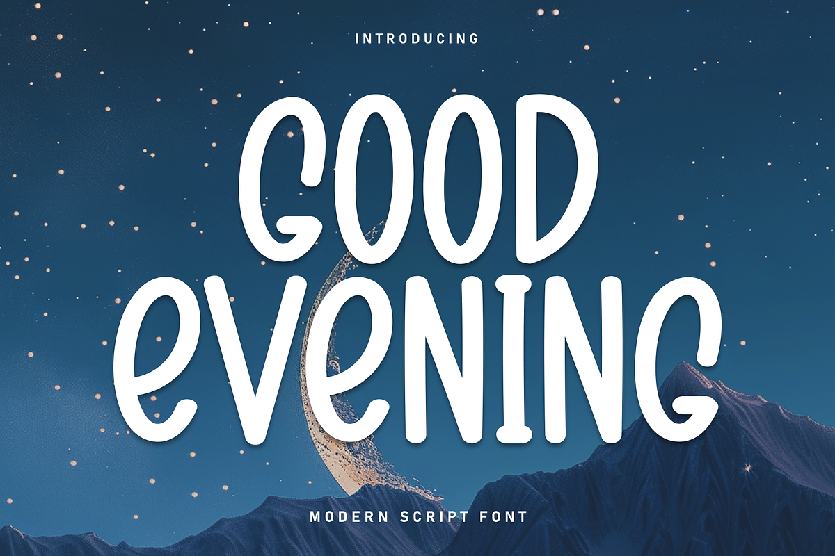 Good Evening | Script Font, a Script Font by Scratchones (Photo 1 of 8)
