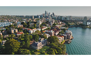 Aerial view Sydney Harbour, an Architecture Photo by Goinyk
