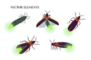 Fireflies vector illustrations, a Decorative Illustration by Robusta (Thumbnail 4 of 6)