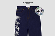 Baggy raw denim pants mockup, a Bottom Mockup by Barmecide Mockup Studio (Thumbnail 2 of 3)