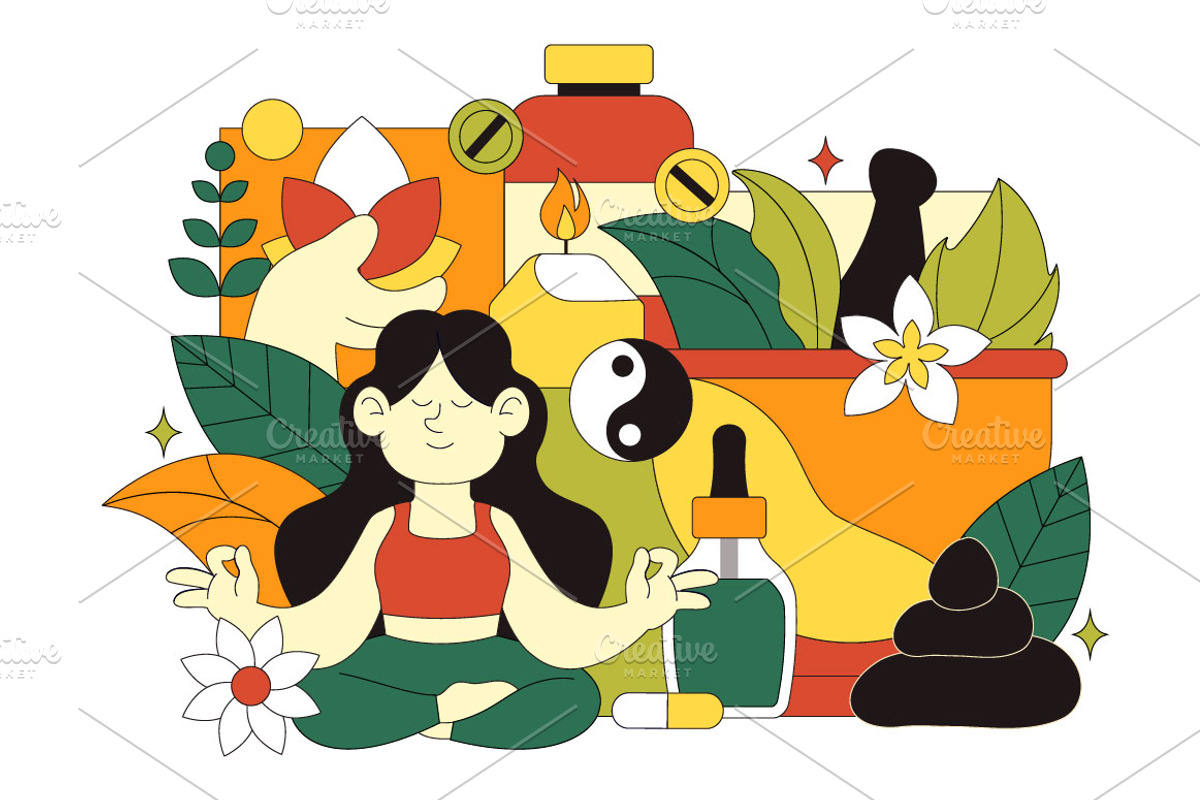 10 Alternative Medicine Illustration, a Healthcare Illustration by denayunebgt (Photo 4 of 4)