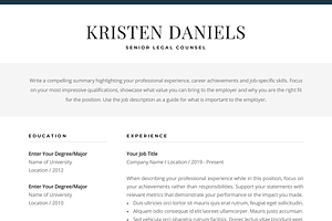 Resume Template Kristen