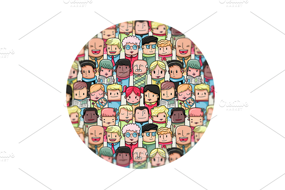 Seamless people pattern 2, a Pattern Graphic by Beatriz Gascón (Photo 2 of 5)