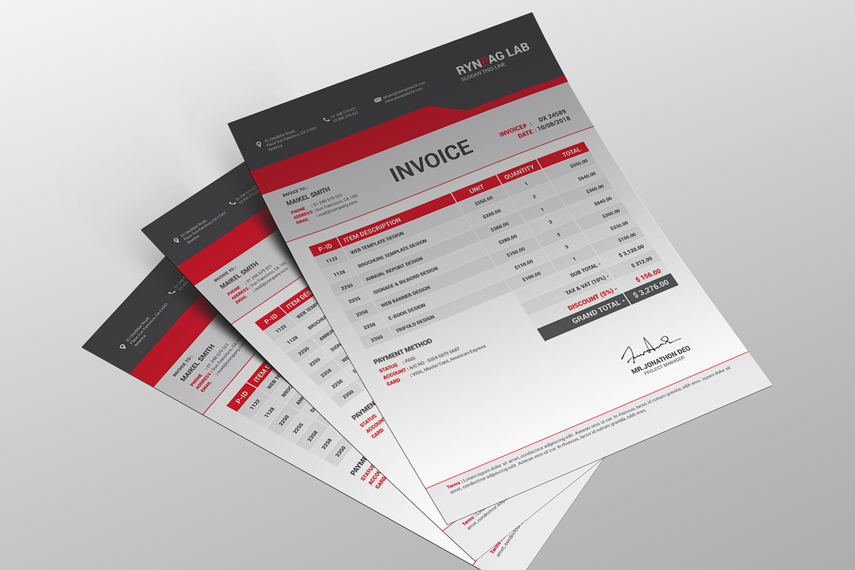 New Creative Invoice, a Stationery Template by alimran24