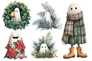 Whimsical Christmas Ghost Clipart, an Illustration by Designworld (Thumbnail 2 of 4)