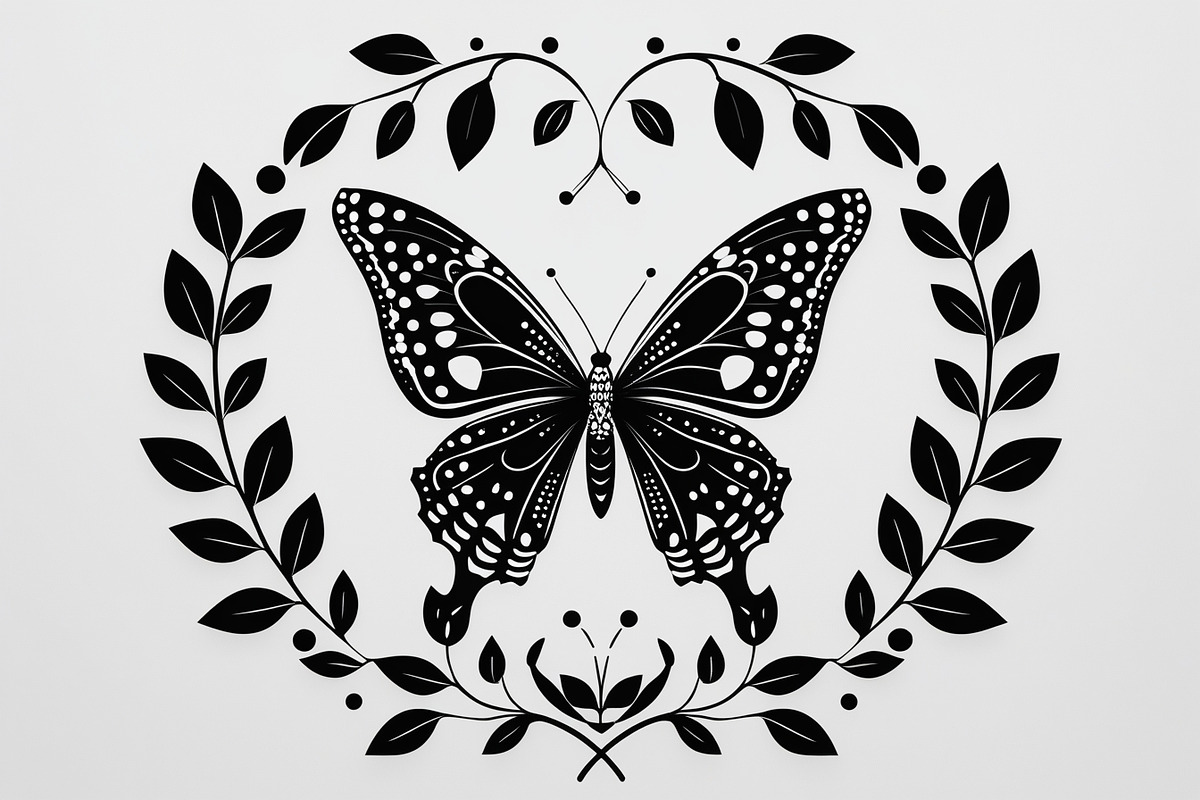 Butterfly Laurel Wreath Set, an Illustration by jahid234 (Photo 6 of 7)