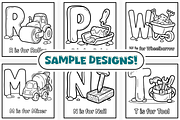 Construction Site ABC Coloring Book, an Education Illustration by Craftsbeefy (Thumbnail 3 of 4)