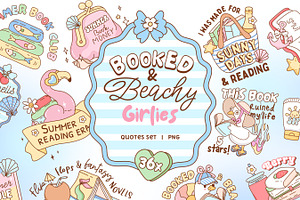 Coastal Summer Bookish Quotes Bundle, a Seasonal Illustration by Huxmay