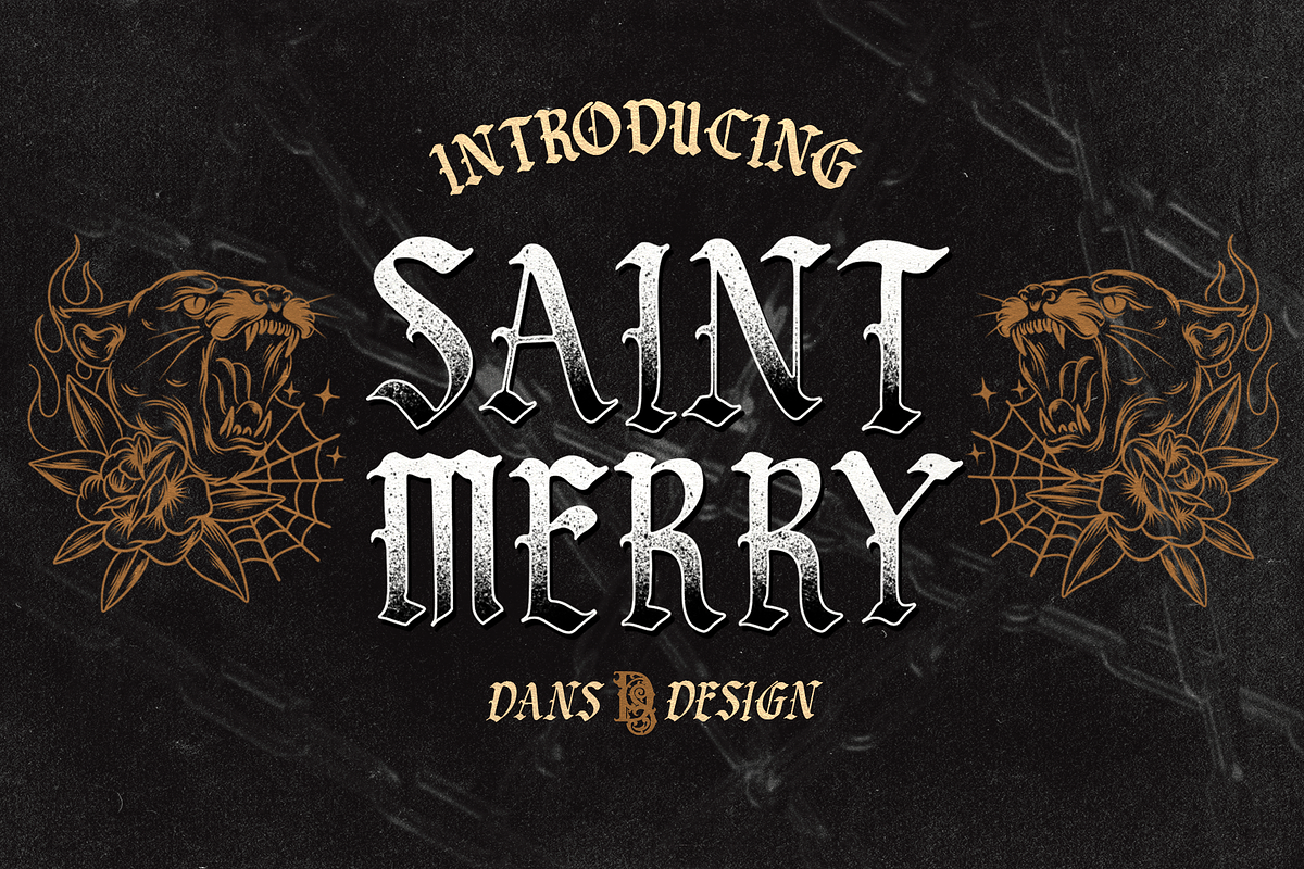 SAINT MERRY Vintage blackletter, a Blackletter Font by dansdesign (Photo 1 of 6)