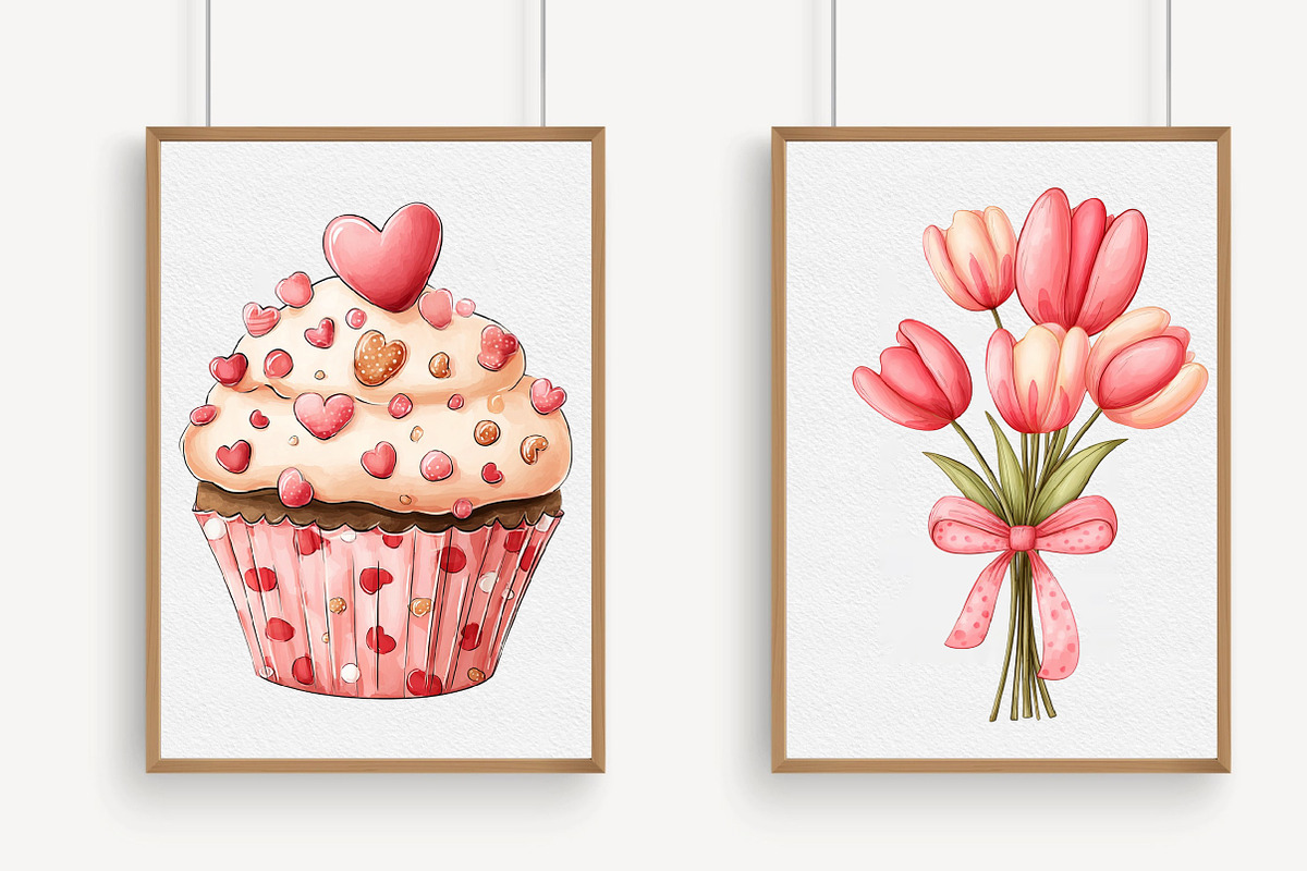 Watercolor Valentine Clipart, an Illustration by Libby Wishes (Photo 5 of 7)