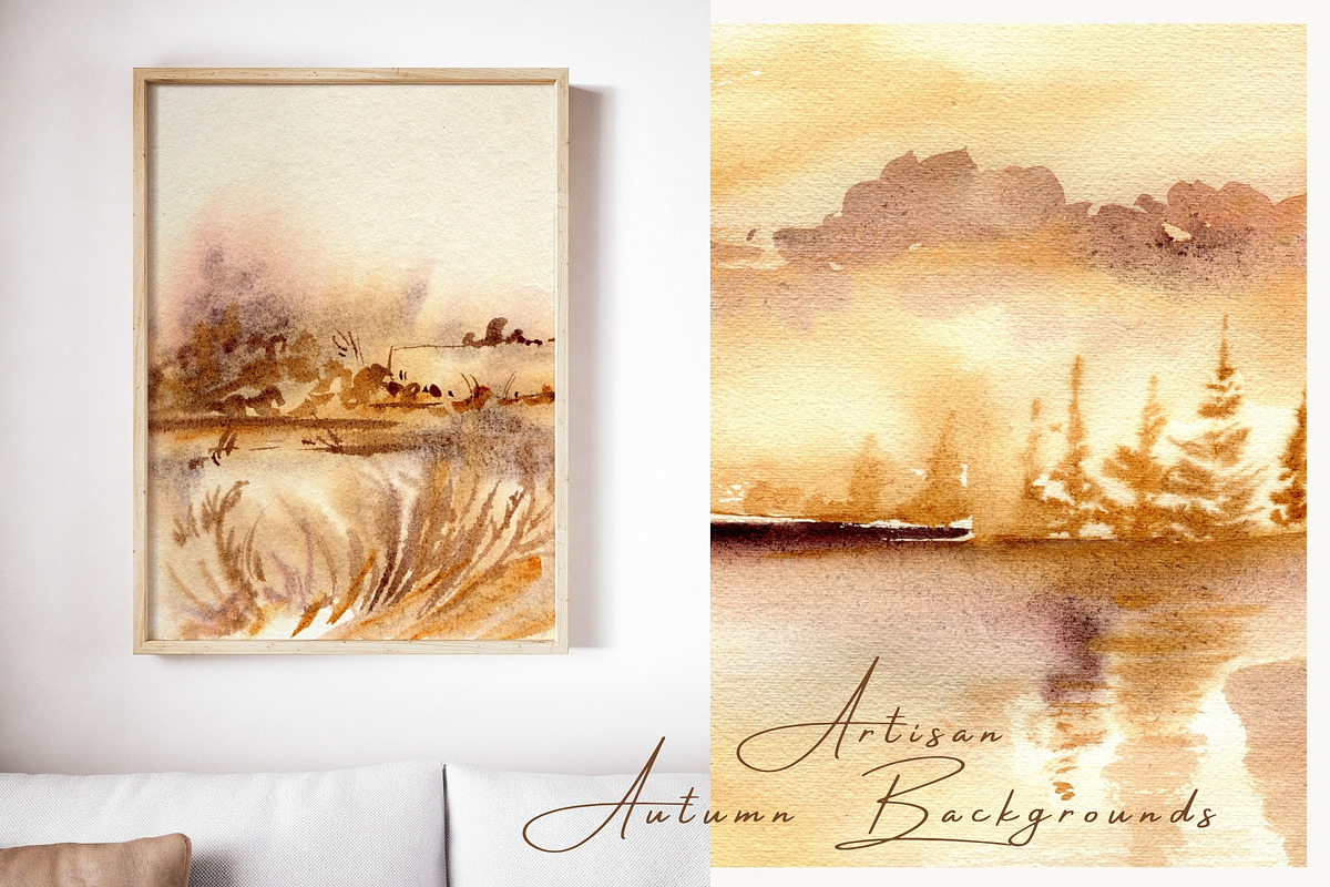 Artisan Autumn Watercolor Background, a Background Graphic by ArtMaslyana (Photo 4 of 10)