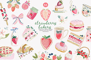 Watercolor strawberry clipart set, a Decorative Illustration by Patishop Art (Thumbnail 1 of 10)
