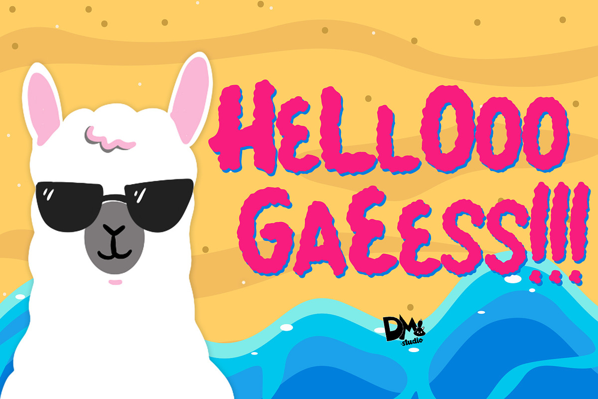 Summer Llama - Extra Llama Drawing, a Font by Dm Studio (Photo 9 of 9)
