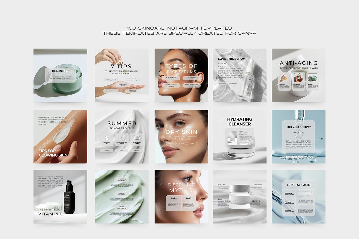 200 Skincare Instagram Templates II, a Social Media Template by Instprofi | Studio Estimo (Photo 3 of 9)