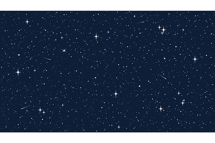 Starry night sky space, galaxy, an Illustration by Vector Tradition