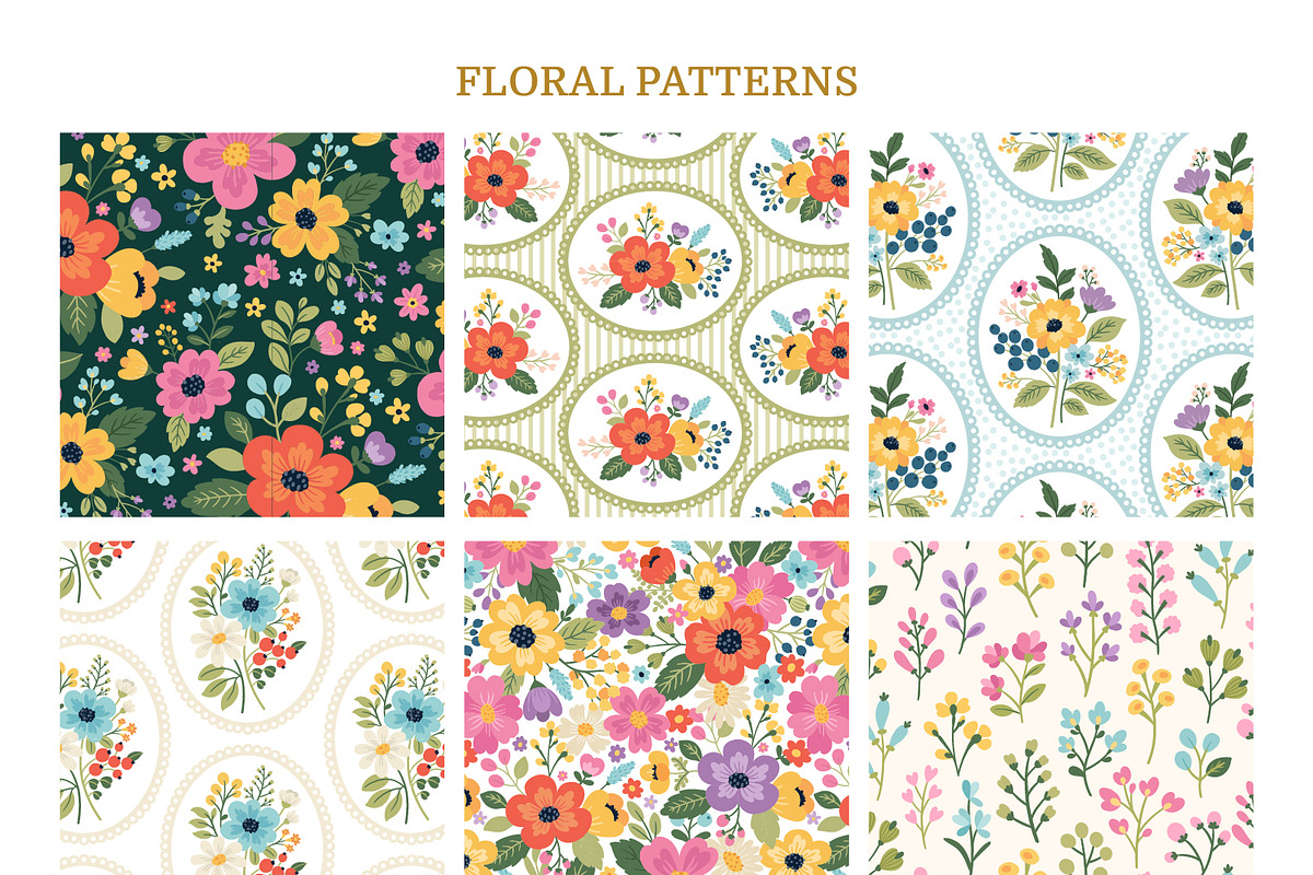 Spring Florals | Clipart and Pattern, a Decorative Illustration by Leysan Shayak (Photo 11 of 12)