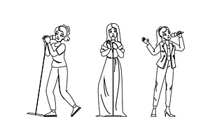 sing singer woman vector, a Person Illustration by pikepicture