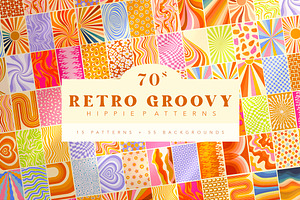 Retro Groovy Hippie Patterns