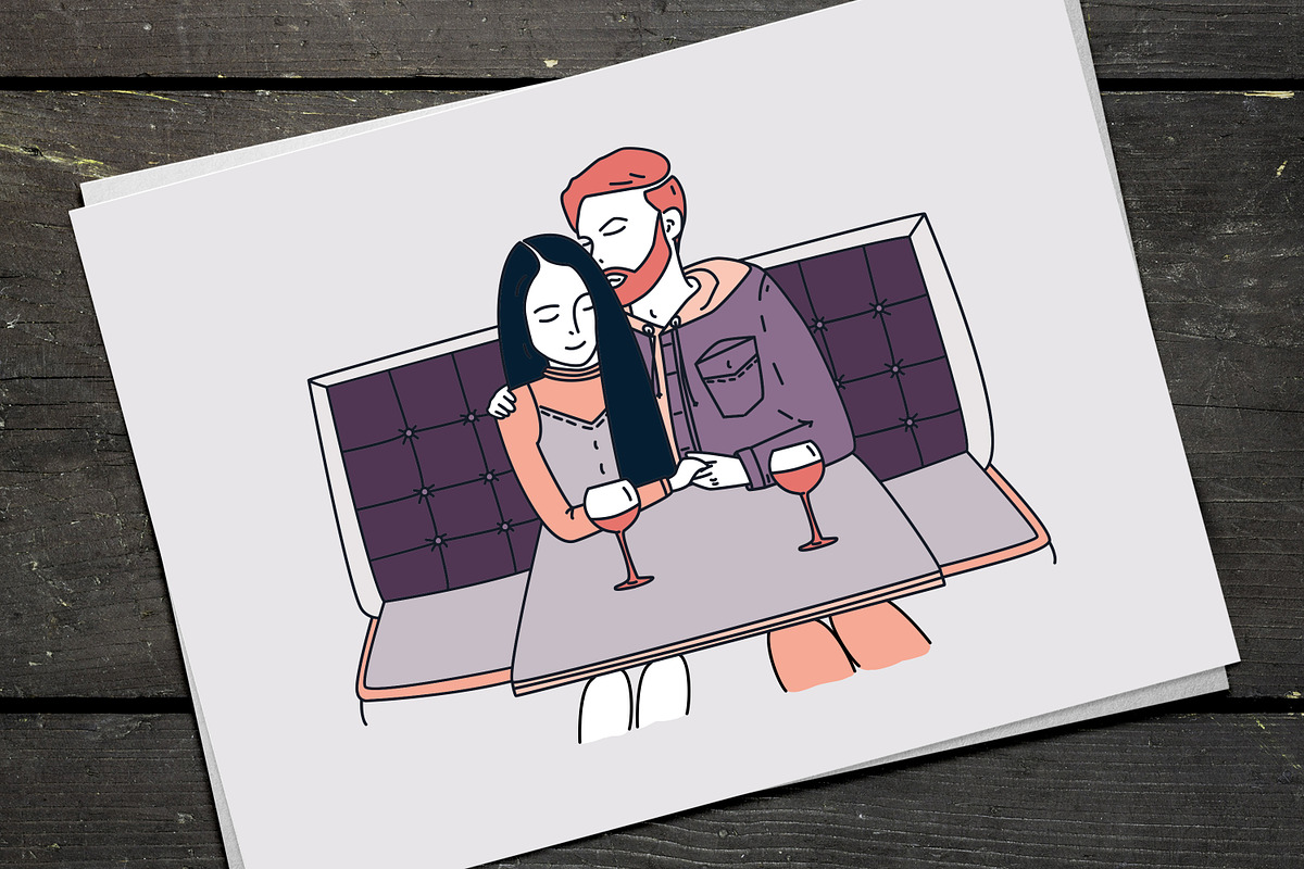 Young couple in cafe, a Food Illustration by Good Studio (Photo 6 of 6)