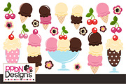 Ice Cream Vectors and Clipart, a Food Illustration by PPbN Designs (Thumbnail 1 of 2)